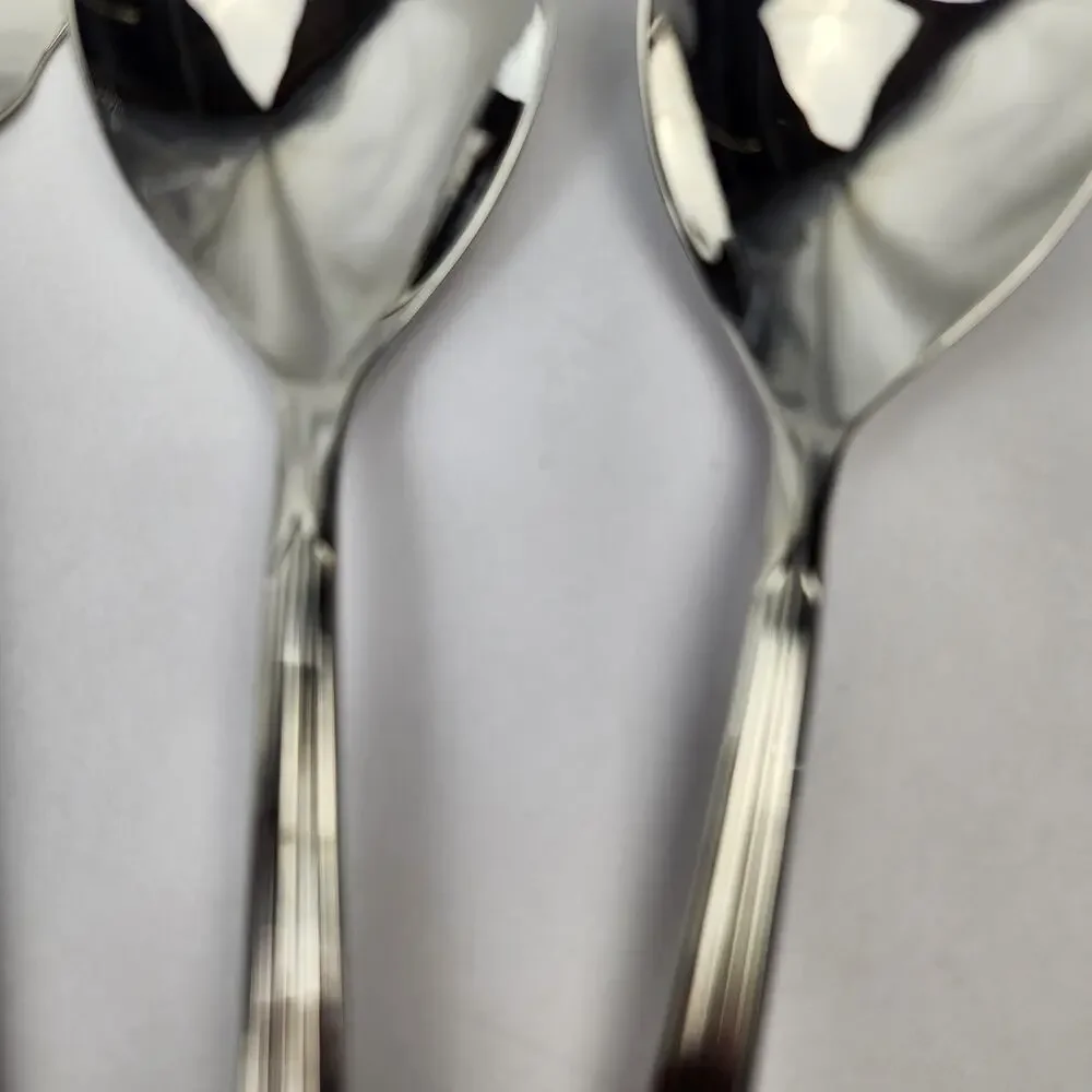 Lenox Stainless Flatware 18/10 Kennedy Serving Set 7pc Grooved Handle Glossy